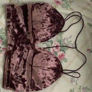 Mauve satin crop top
